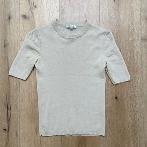 Madewell cream short sleeve sweater